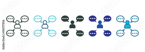 Communication Icon Set Multiple Style Of