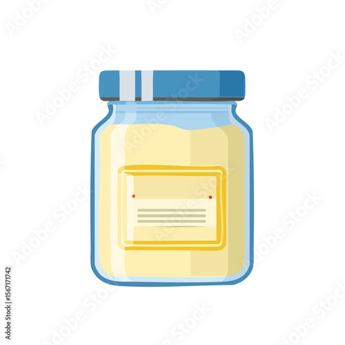 Jar of Mayonnaise  Isolated on a Transparent Background 