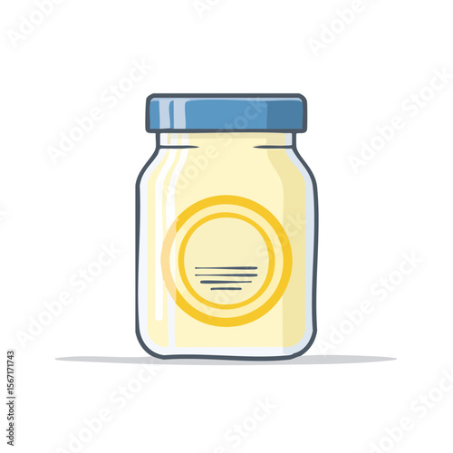 Jar of Mayonnaise  Isolated on a Transparent Background 