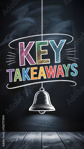 Dark chalkboard background with hanging bell drawing and 