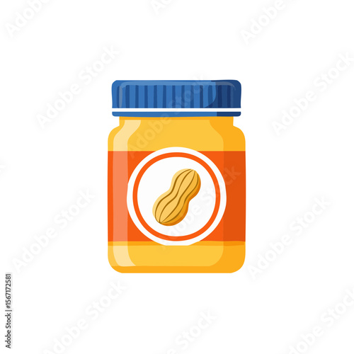 Jar of Peanut Butter Isolated on a Transparent Background 
