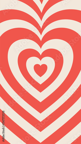 Colorful Concentric verticle Heart Patterned Designs for Social Media and animation, ready to use