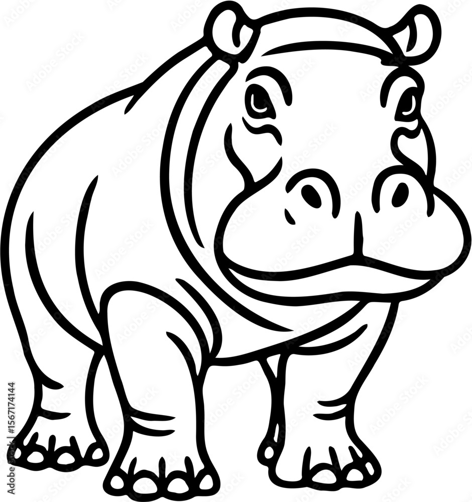 Fototapeta premium hippo vector illustration, isolated on white