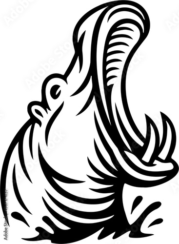 hippo vector illustration, isolated on white