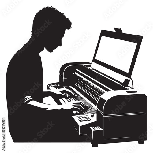 man playing piano