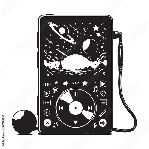 mp3 player isolated on white background