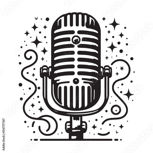 retro microphone background
