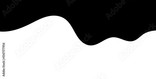 Black melting paint. Dripping splatter and dribble brush strokes with stain and leak, dirty fluid brush icons. Vector isolated. Different borders with flowing ink, sticky liquid design