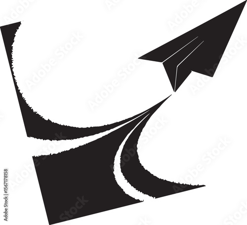 Paper Airplane Taking Off