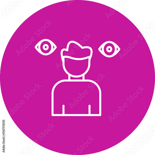 Paranoia Vector Line Pink Circle Icon Design