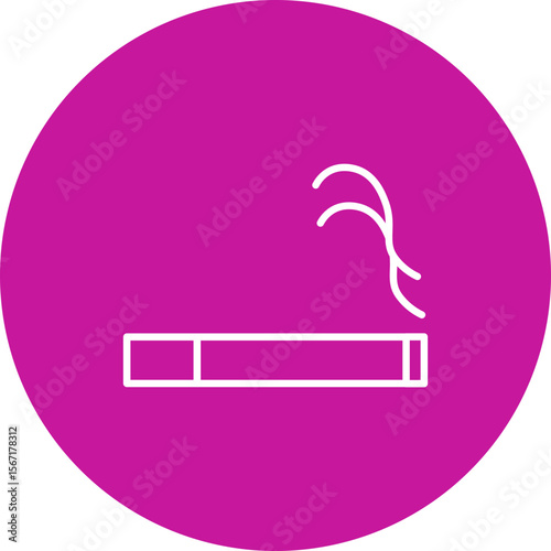 Smoking Vector Line Pink Circle Icon Design