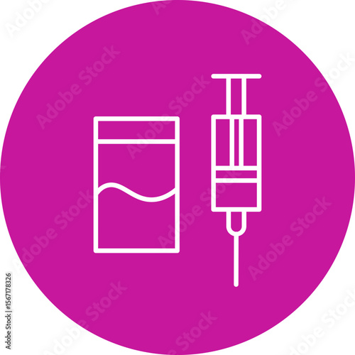 Heroin Vector Line Pink Circle Icon Design