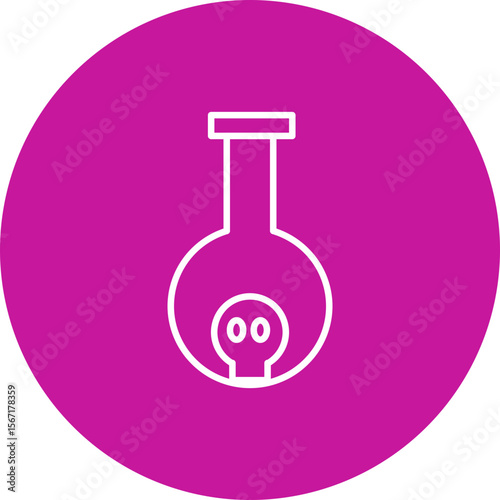 Poison Vector Line Pink Circle Icon Design