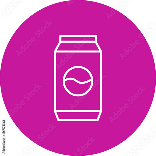 Cola Vector Line Pink Circle Icon Design