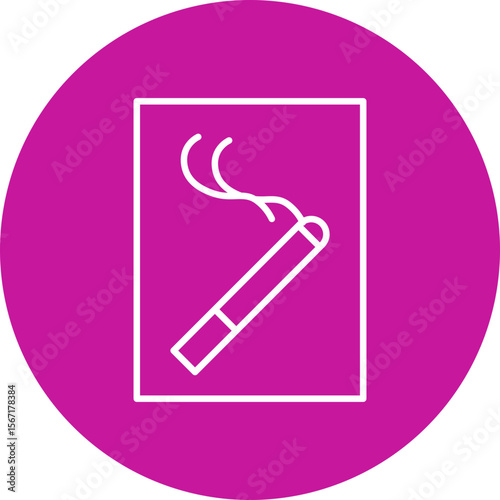 Nicotine Patch Vector Line Pink Circle Icon Design