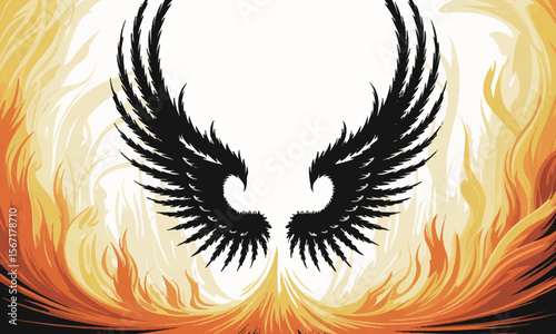 Phoenix Wings in Flames
