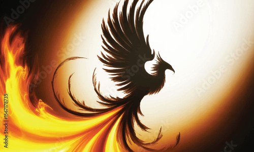 Phoenix Rising from Flames