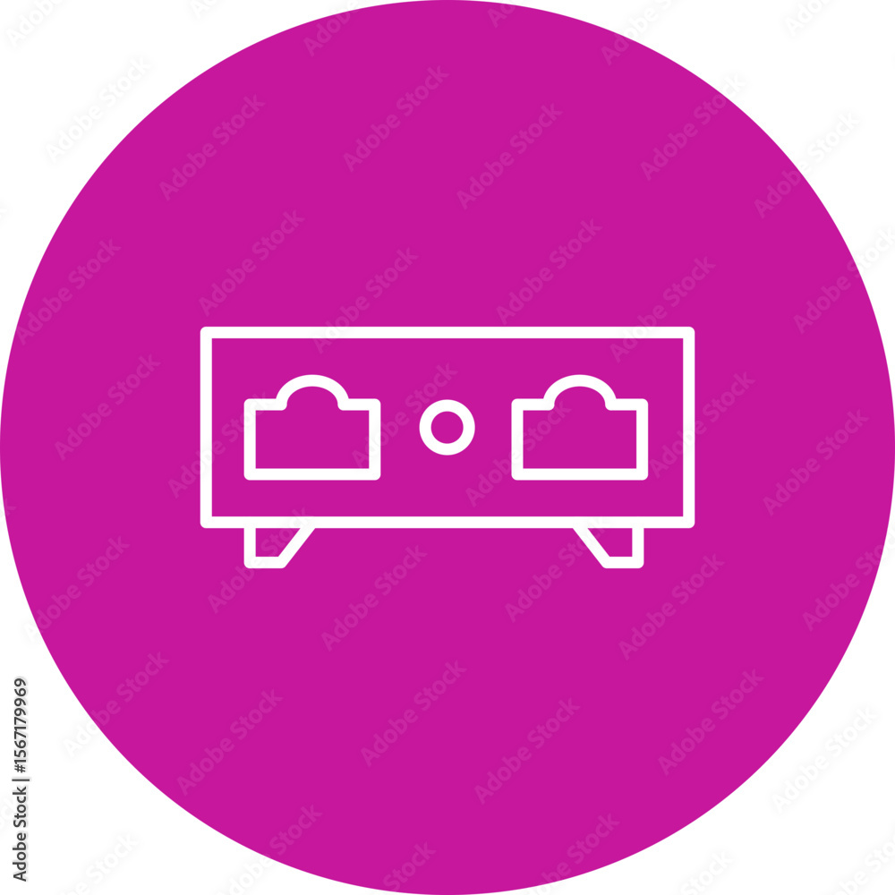 KVM Switch Vector Line Pink Circle Icon Design KVM Switch Vector Line Pink Circle Icon Design