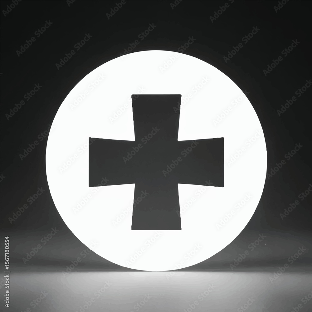 Obraz premium Plus Sign in Circle