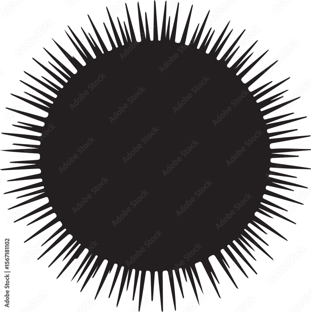 Fototapeta premium Spiky Sphere or Sea Urchin Silhouette