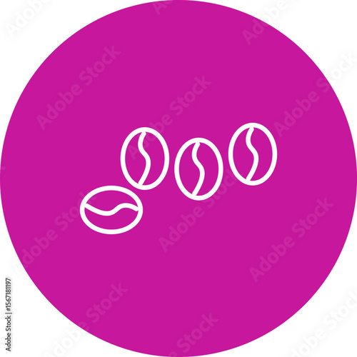 Bean Vector Line Pink Circle Icon Design