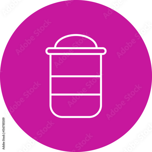 Sugar Vector Line Pink Circle Icon Design