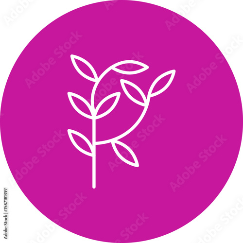 Coffer Tree Vector Line Pink Circle Icon Design