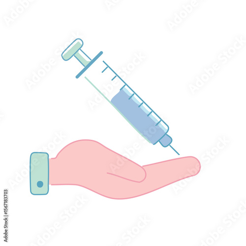 A syringe held in an open hand, ready for an injection, emphasizing the importance of health and medical care.