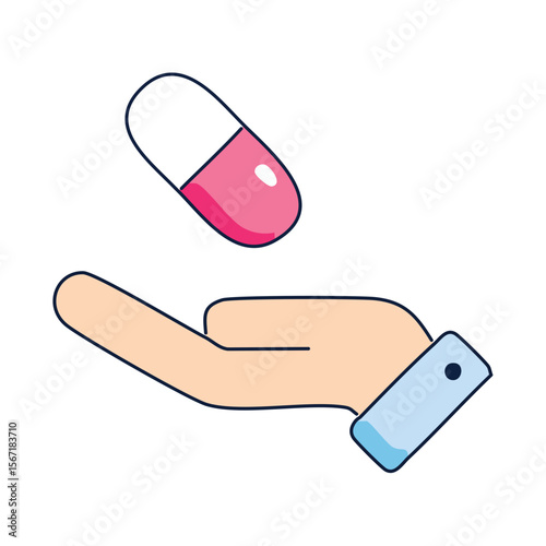 A hand holding a medicine capsule, illustrating medical treatment and healthcare