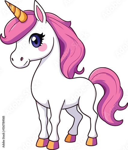 Cute cartoon a illustrator vector unicorn