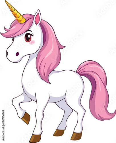 Cute cartoon a illustrator vector unicorn