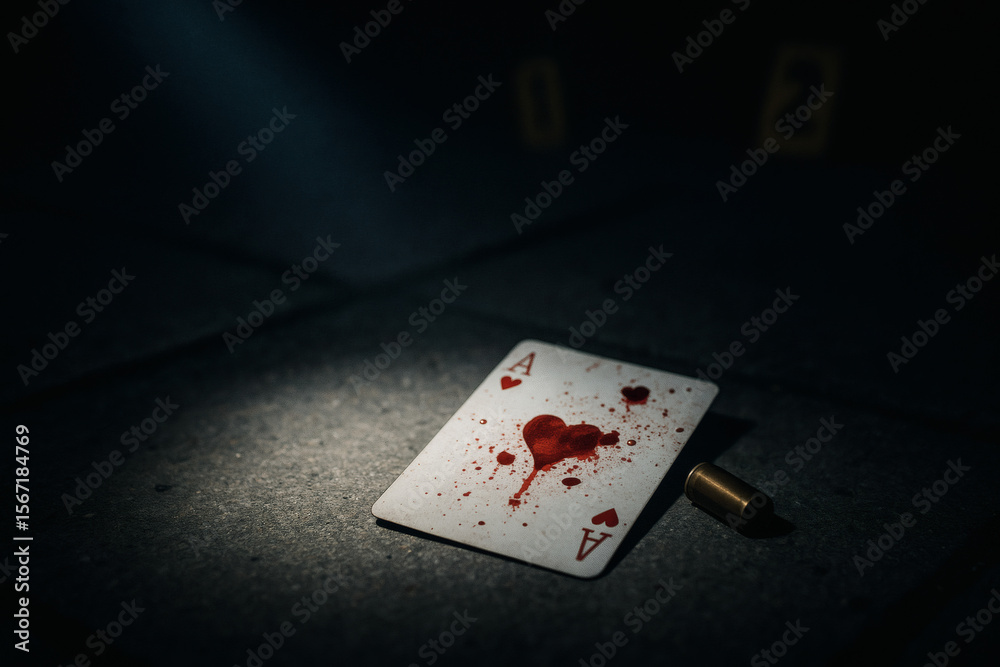 Obraz premium Bloody Playing Card - True Crime