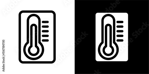 Minimalist Thermometer Icon: Temperature Measurement for Weather, Health & Science