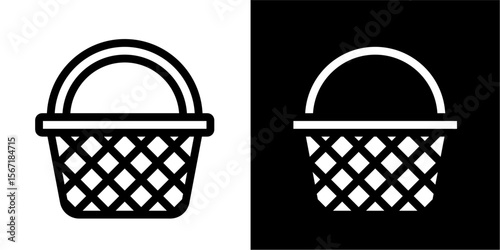 Traditional Wicker Basket Icon: Perfect for Picnics, Shopping, & Natural Craft Themes