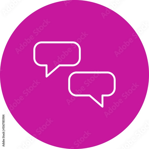 Messages Vector Line Pink Circle Icon Design