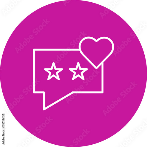 Good Feedback Vector Line Pink Circle Icon Design