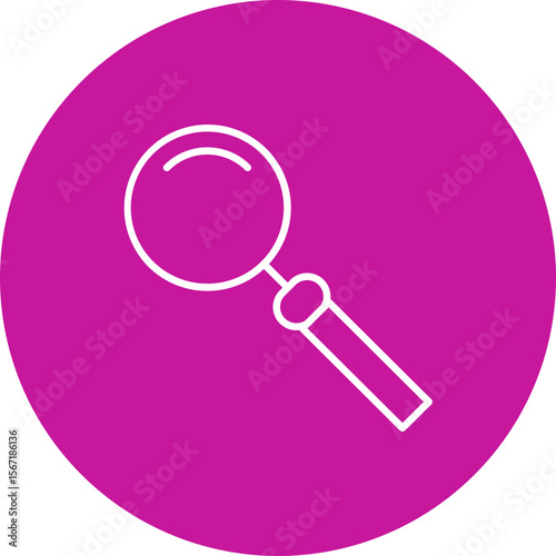 Search Vector Line Pink Circle Icon Design