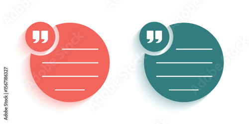 Vector Set of Circle Text Box For Quotes Text Talk