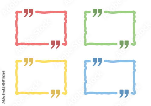 Vector Colorful Empty Frame Text Box For Quotes Template Design