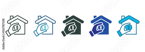 Mortgage Icon Set Multiple Style Of