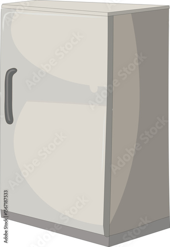Cartoon illustration of a refrigerator