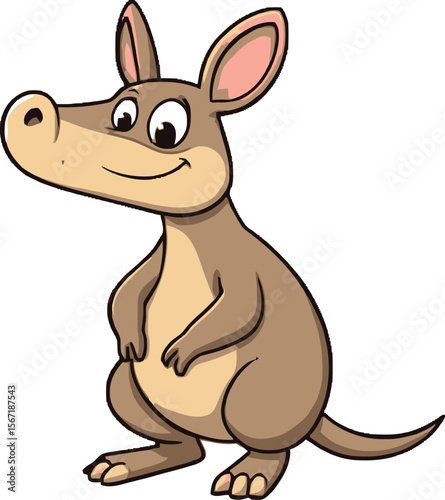 Cute cartoon a illustrator vector Aardvark