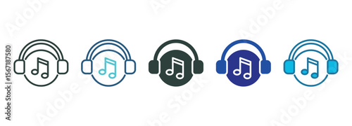 Music Icon Set Multiple Style Of