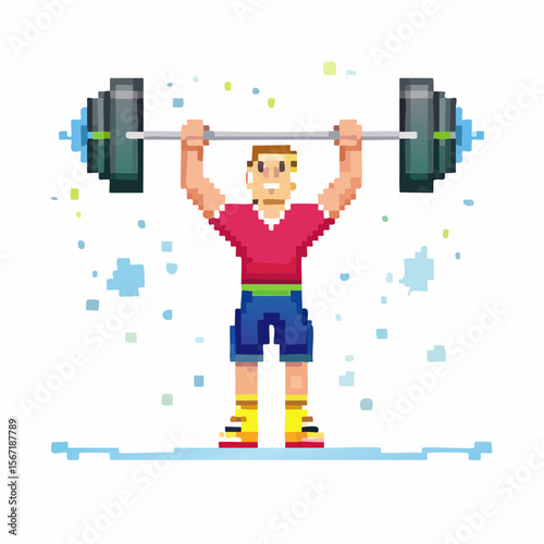 Homme qui fait de l'haltérophilie, musculation, effort