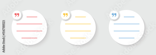 Vector Set of Circle Text Box For Quotes Text Talk