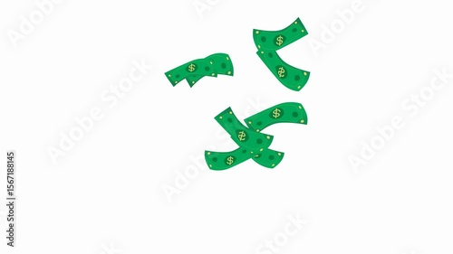 Green dollar arrow recycle symbol isolated on white background, an eco-friendly business concept illustration