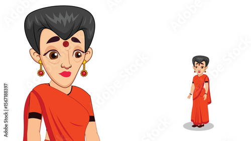 Elderly Indian Woman in Traditional Attire