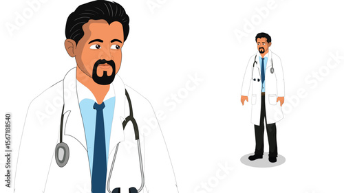 Doctor with Stethoscope in a White Coat