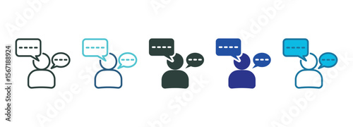 Translator Icon Set Multiple Style Of