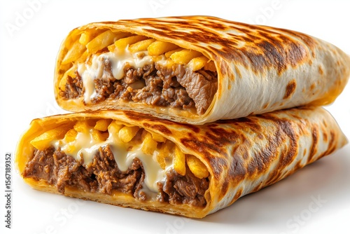 Two French tacos on a white background